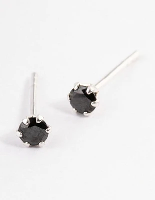 Sterling Silver Six Claw Stud Earrings