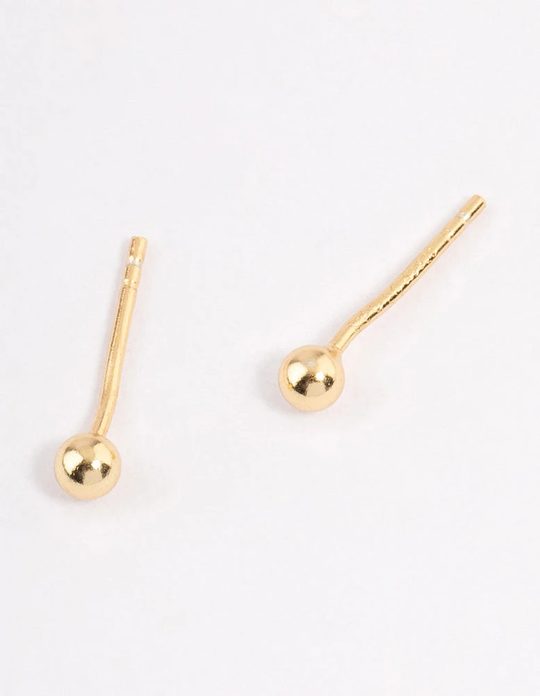 Sterling Silver Ball Stud Earrings - 3mm