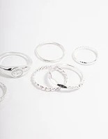 Silver Evil Eye Signet Ring Pack