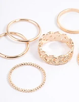 Gold Classic Braid Ring 8-Pack