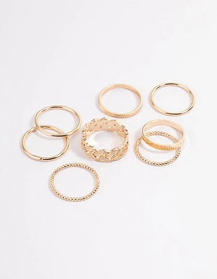 Gold Classic Braid Ring 8-Pack