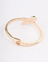 Gold Diamante Snake Hinge Cuff Necklace