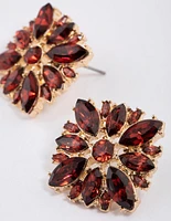 Gold Statement Stud Earrings