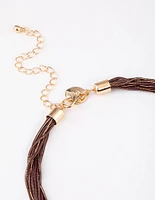 Gold Coated Snake Chain Melted Necklace