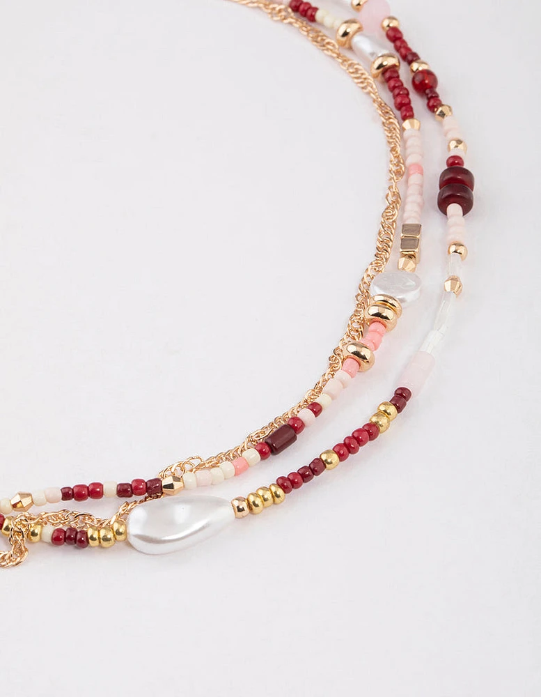 Gold Bead & Pearl Choker Pack