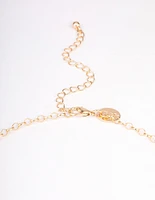 Gold Mixed Leaf Long Necklace