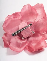 Fabric Pink Stone Flower Corsage