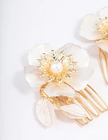 Gold Pearl Flower Comb Pack