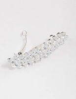 Silver Cubic Zirconia Leaf Hair Clip