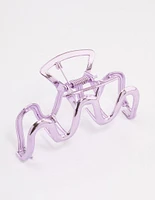 Pink Coated Wave Claw Clip