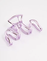 Pink Coated Wave Claw Clip