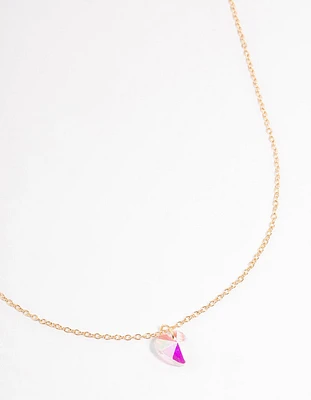 Gold Basic Heart Stone Necklace
