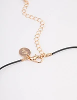 Gold Yin & Yang Heart Cord Necklace