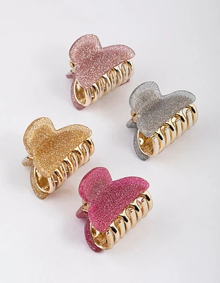 Acrylic Glitter Claw Clip 4-Pack