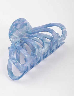 Blue Acrylic Round Cut Out Claw Clip