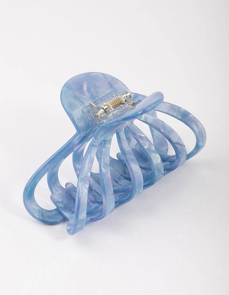 Blue Acrylic Round Cut Out Claw Clip