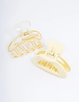 Plastic Yellow Half Moon Claw Clip Pack