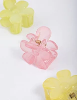 Plastic Flower Flower Claw Clip Pack