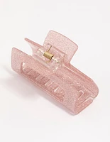 Plastic Pink Glitter Claw Clip