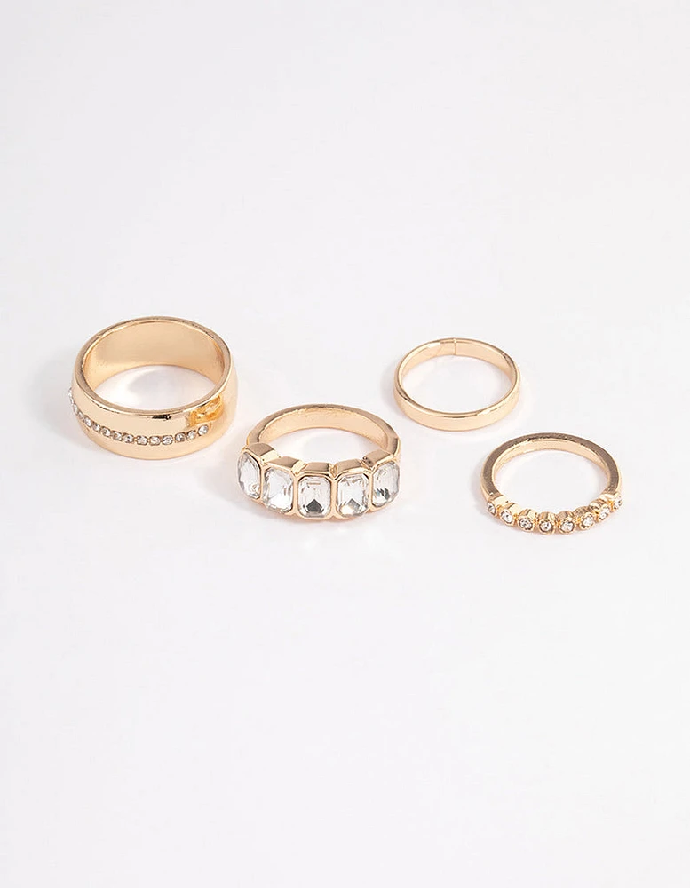 Gold Thick Radiant Ring 4-Pack