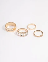 Gold Thick Radiant Ring 4-Pack