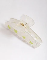 Clear Marble Butterfly Print Acrylic Claw Clip