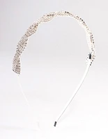 Silver Weaved Diamante Headband