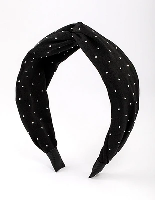 Fabric Velvet Diamante Headband