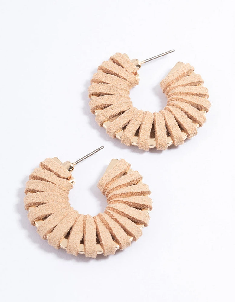 Gold Wrapped Hoop Earrings