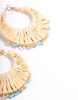 Fabric Raffia Hoop Earrings