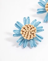 Raffia Flower Stud Earrings