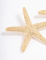 Gold Statement Star Earrings