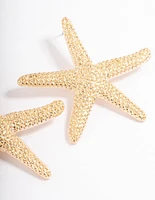 Gold Statement Star Earrings