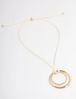 Gold Round Pendant Necklace