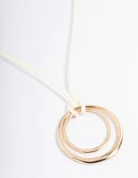 Gold Round Pendant Necklace