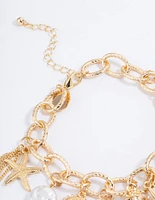 Gold Multi-Charm Bracelet