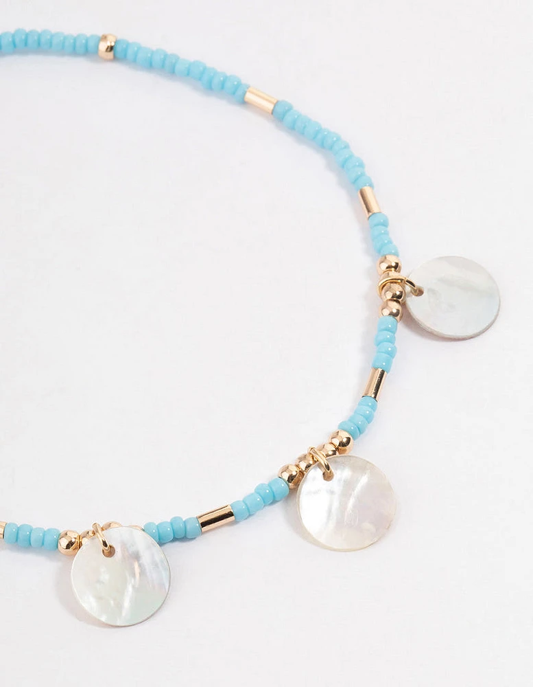 Gold Shell Bead Choker & Anklet Pack