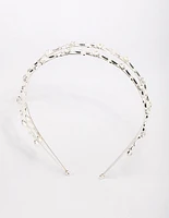 Silver Floral Diamante Headband