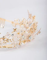 Gold Flower Butterfly Crown