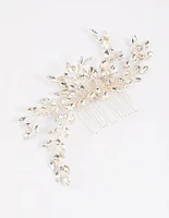 Silver Large Marquise Hair Comb