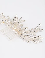 Silver Large Marquise Hair Comb