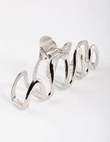 Silver Squiggle Claw Clip