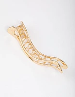 Gold Waved Claw Clip