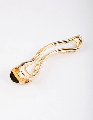 Gold Waved Claw Clip