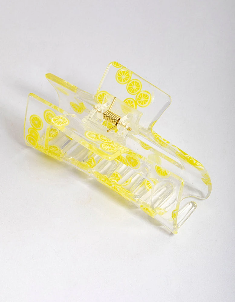 Acrylic Rectangle Lemon Claw Clip