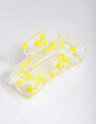 Acrylic Rectangle Lemon Claw Clip