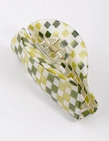 Acrylic Dome Checkered Claw Clip