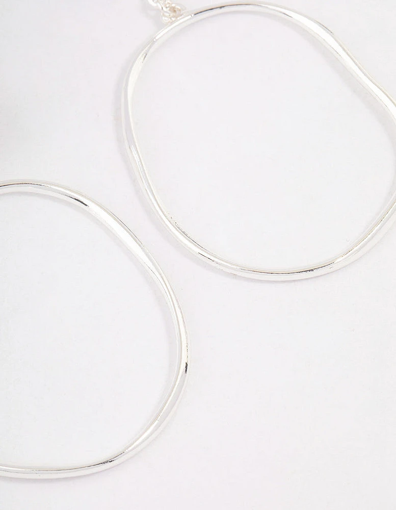 Silver Plated Doorknocker Circle Earrings