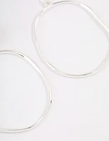 Silver Plated Doorknocker Circle Earrings