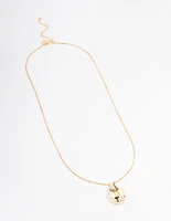 Gold Plated Box Chain Drop Necklace